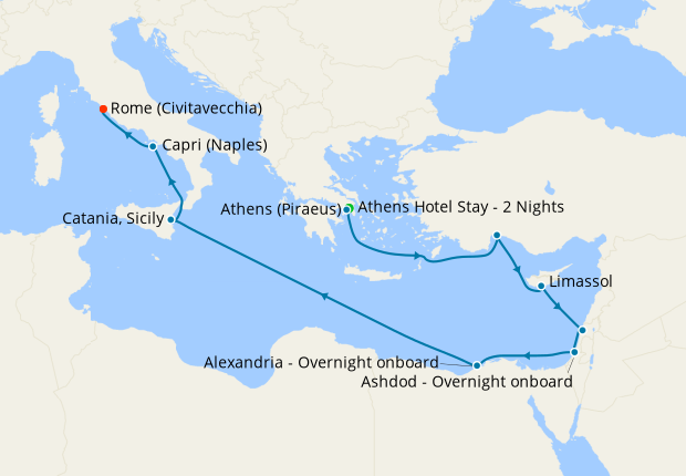 Ancient Civilizations Voyage from Athens with Stay