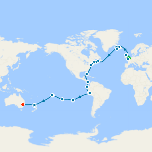Dover to Canada, The USA, S.America, The South Pacific & Sydney
