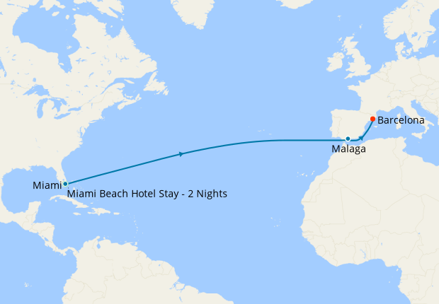 Spanish Transatlantic from Miami to Barcelona with Stay