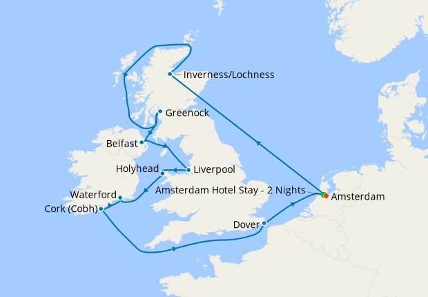 British Isles from Amsterdam with Stay