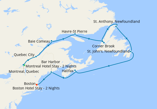 Newfoundland & New England Discovery from Montreal with Stay with Stays