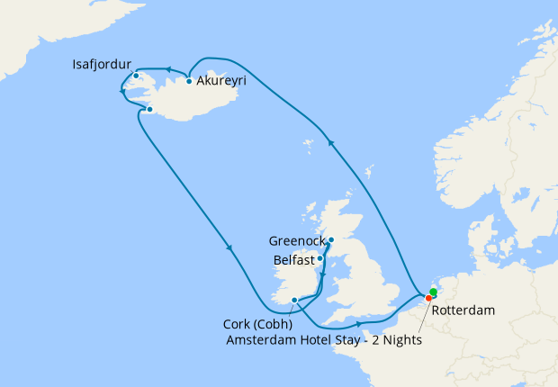Iceland & Ireland from Amsterdam with Stay