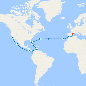 Panama Canal & Transatlantic Crossing from Los Angeles to Barcelona with Stays