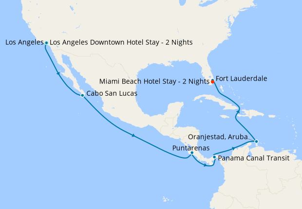 Panama Canal with L.A & Miami Stays
