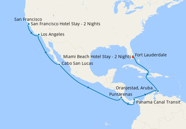 Panama Canal with San Francisco & Miami Stays
