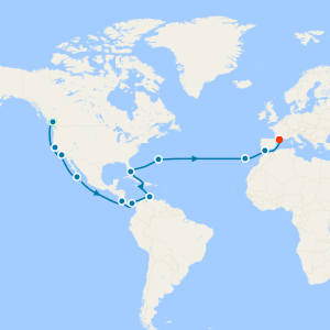 Panama Canal & Transatlantic Crossing from Vancouver with Stay