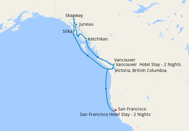 Alaska with Vancouver & San Francisco Stays