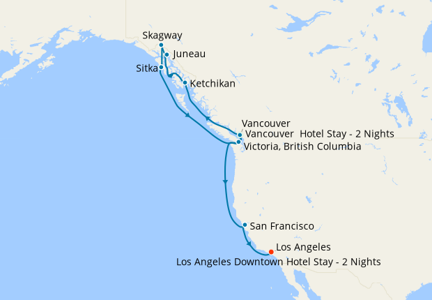 Alaska & West Coast USA, with Vancouver & L.A Stays