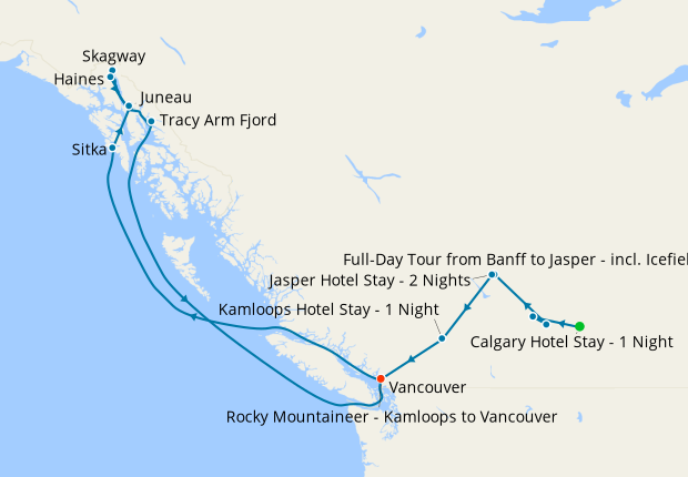 Rocky Mountaineer Explorer Tour & Alaska Glacier Experience from Vancouver