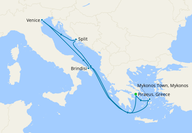 Greece, Croatia & Italy from Athens