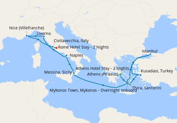 Italy, the Adriatic & Greece - Itinerary - Athens (Piraeus) to