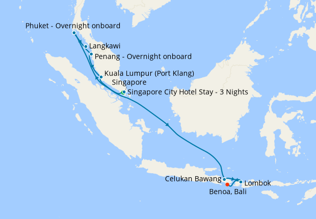 Bali, Malaysia & Thailand from Singapore with Stay