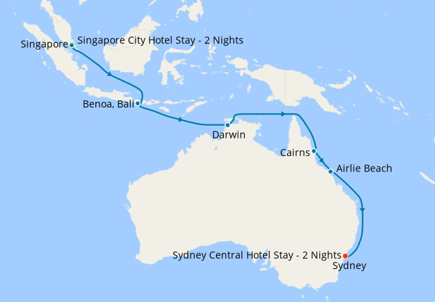 Bali & Australia from Singapore to Sydney with Stays