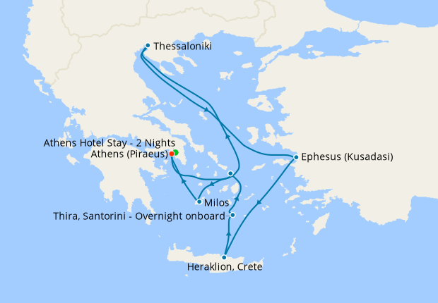 7nt Idyllic Aegean from Athens with Stay