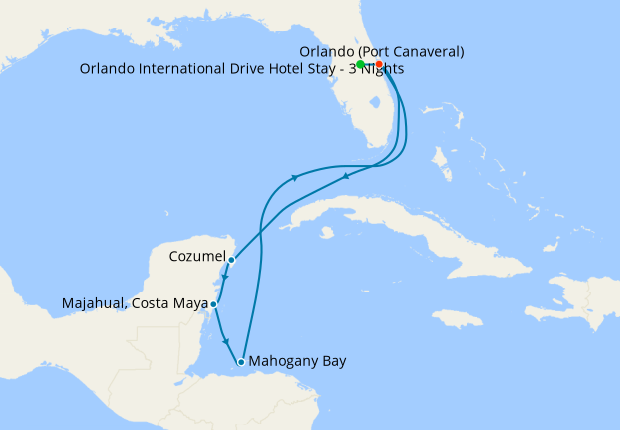 Western Caribbean from Port Canaveral with Orlando Stay