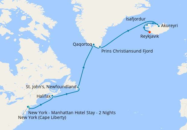 cruise from new york to greenland and iceland