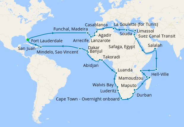 Grand Africa Voyage from Ft. Lauderdale
