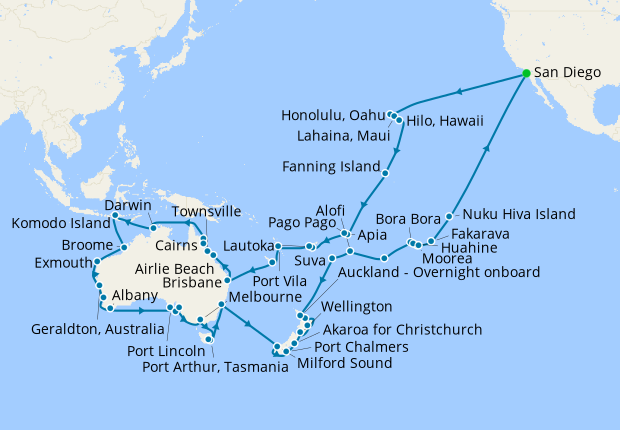 Grand Australia & New Zealand Voyage from San Diego