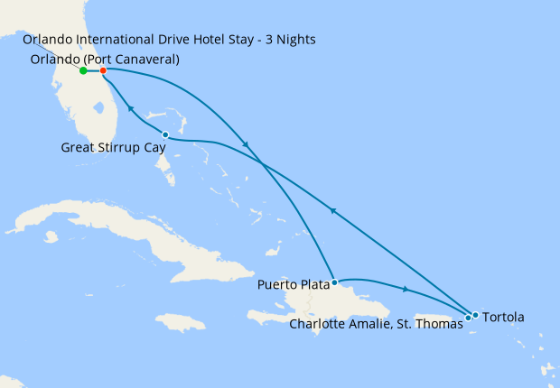 Caribbean with Great Stirrup Cay & Dominican Republic from Port Canaveral with Orlando Stay