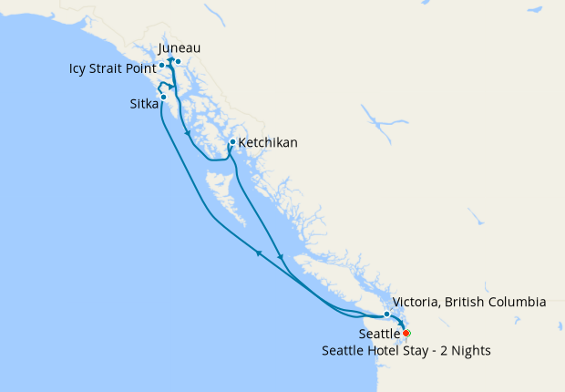Alaska with Dawes Glacier from Seattle with Stay