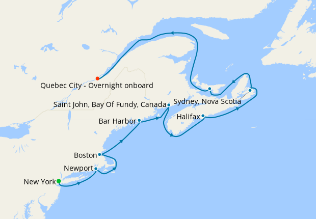 princess cruise new england itinerary