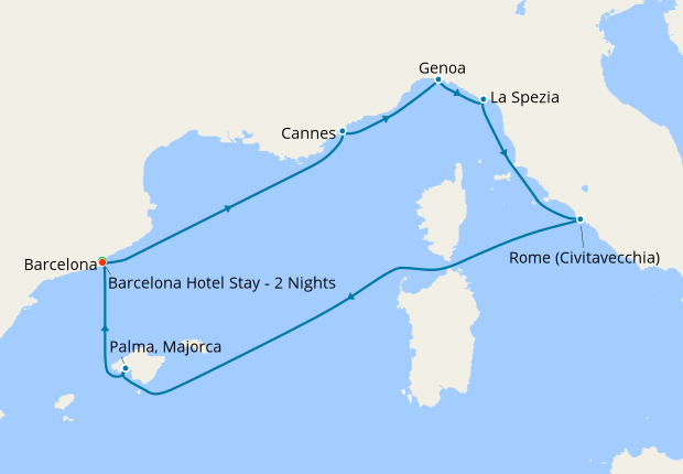 Spain, France & Italy from Barcelona with Stay
