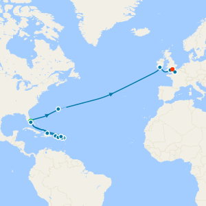 Eastern Caribbean, Bermuda & Transatlantic from Miami to Southampton with Miami Beach Stay