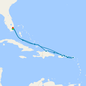 San Juan, St. Maarten, St. Thomas & Puerto Plata from Ft. Lauderdale with Miami Beach Stay