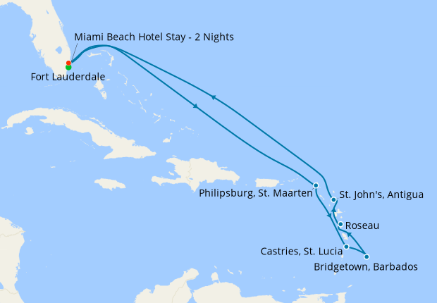 Ultimate Southern Caribbean from Ft. Lauderdale with Miami Beach Stay ...