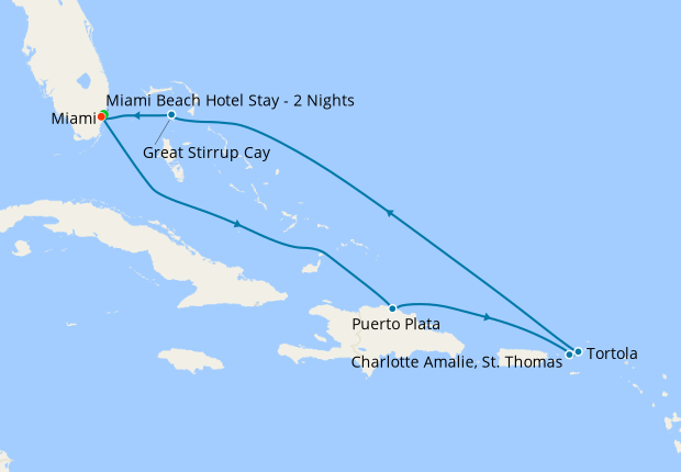 Caribbean with Great Stirrup Cay & Dominican Republic from Miami with Stay