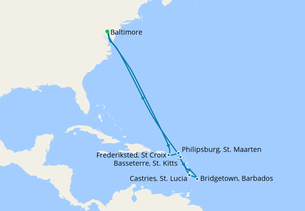 cruises from baltimore to aruba