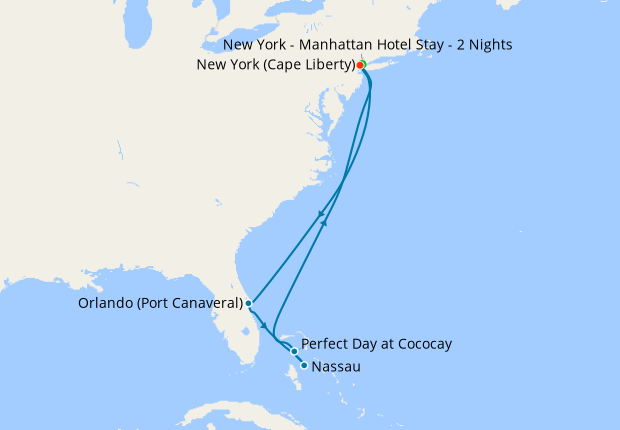Bahamas & Perfect Day from Cape Liberty with New York Stay