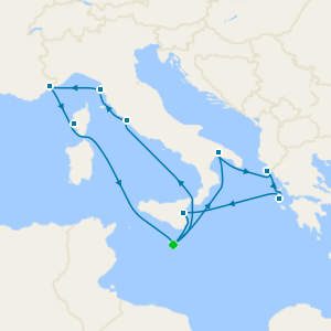 Italy, Greece and France from Malta