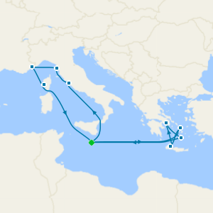 Italy, France & Greek Islands from Malta