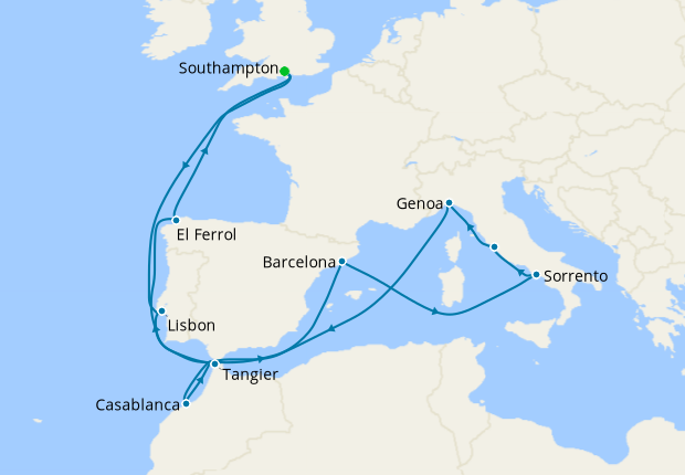 cruises from southampton to barcelona 2024