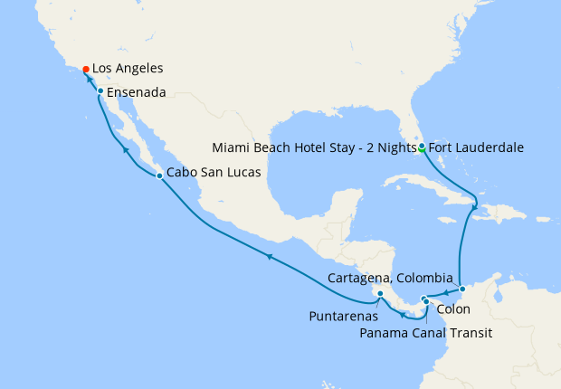 Panama Canal from Ft. Lauderdale with Miami Beach Stay, 1 April 2023