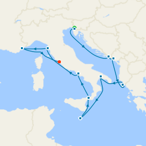 The Adriatic, Italian Coasts & French Riviera from Trieste