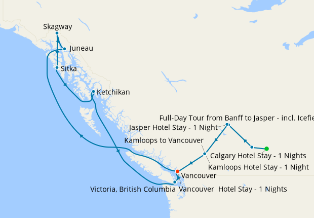 Rocky Mountaineer Discovery Tour & Alaska from Vancouver