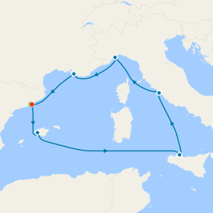 Spain, Balearic Islands, Italy & France from Barcelona with Stay
