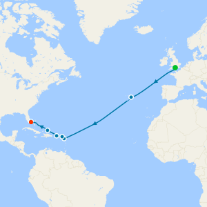The Azores & Caribbean from Southampton to Fort Lauderdale with Stay