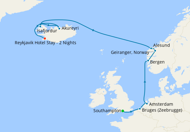 Northern Europe from Southampton to Reykjavik with Stay, 4 June 2023 ...