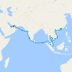 Thailand, Cambodia, Vietnam, India & Arabia from Hong Kong