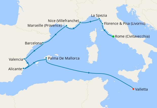 Mediterranean Navigator - Rome to Valletta