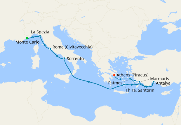 HUGE PRICE DROP! Azure Mediterranean - Monte Carlo to Athens