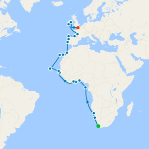 Atlantic Africa & Europe - Cape Town to Le Havre