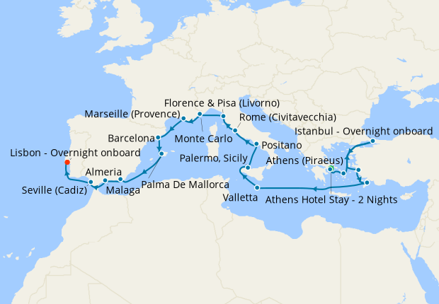 Aegean & Iberian Magic from Athens to Lisbon with Stay