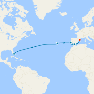 Eastbound Transatlantic from Miami to Barcelona with Miami Beach Stay