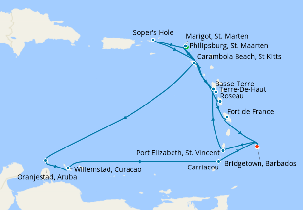 Caribbean Islands Holiday from Philipsburg to Bridgetown