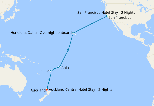 San Francisco to Auckland with Stays