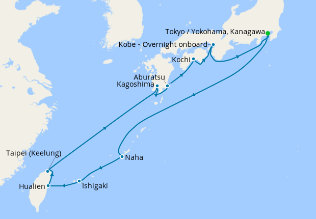 Southern Japan from Tokyo, 16 March 2024 | 14 Nt | Westerdam | 16 March ...